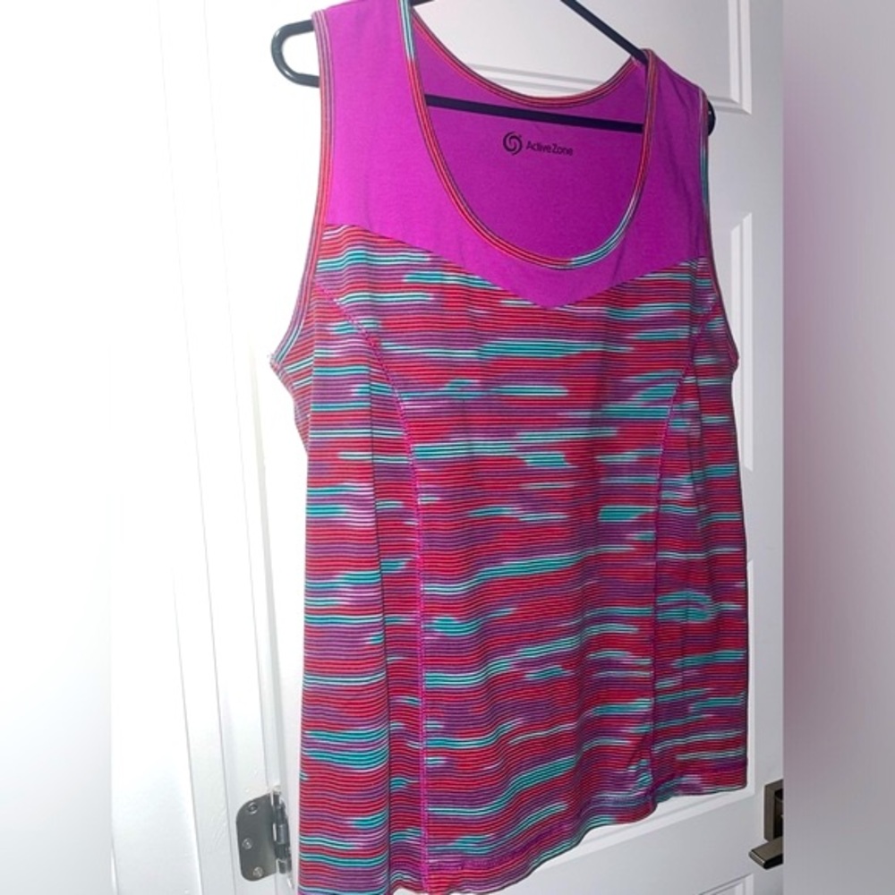 EUC Active Zone colorful racerback tank top for women 1X
